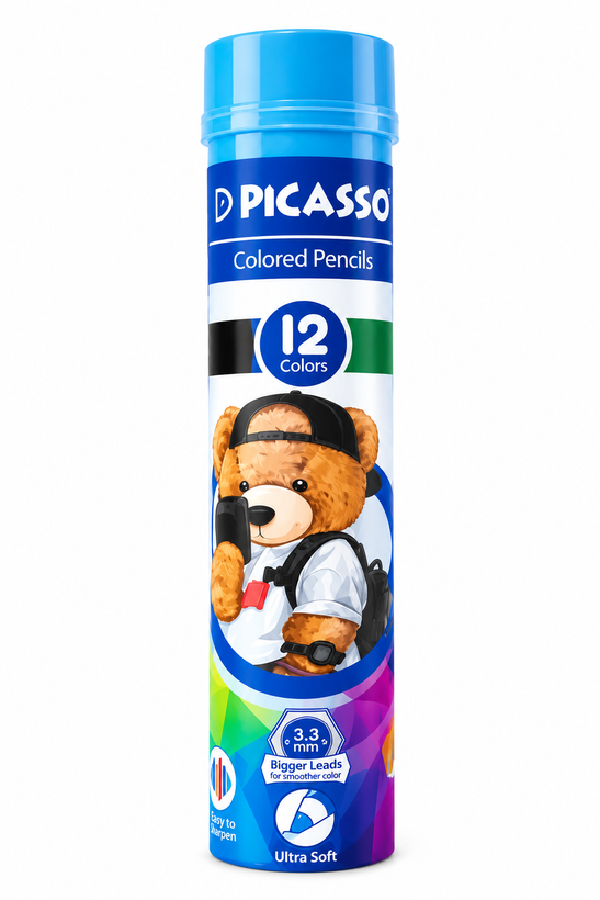 مداد رنگی ۱۲ رنگ پیکاسو (PICASSO) مدلUltra Soft