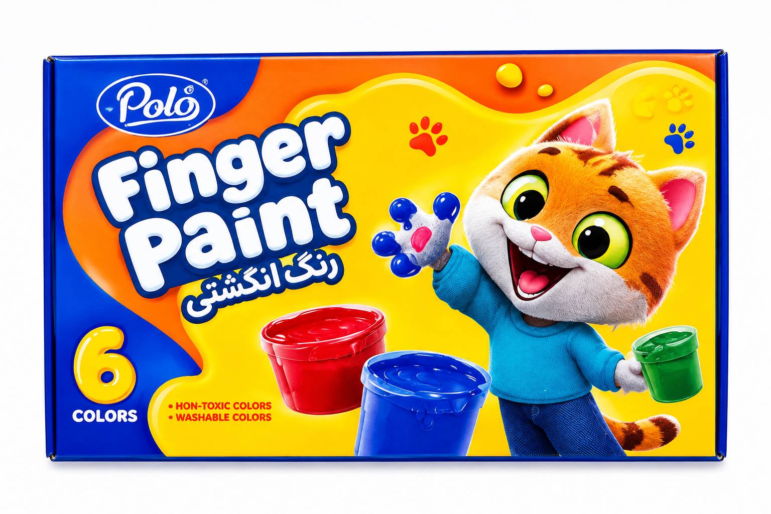 رنگ انگشتی ۶ رنگ پولو مدل Finger Paint